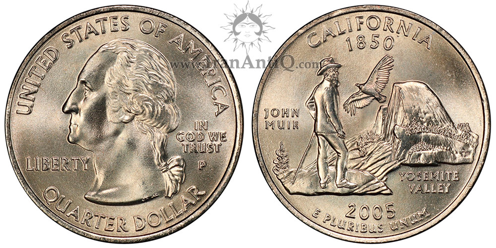 کوارتر پنجاه ایالت - کالیفرنیا - Presidential Quarter Dollar Coins