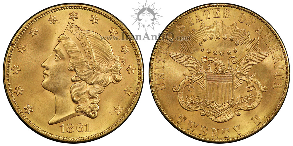 سکه 20 دلار (دو ایگل) نماد آزادی - نوع دو - Liberty Double Eagle